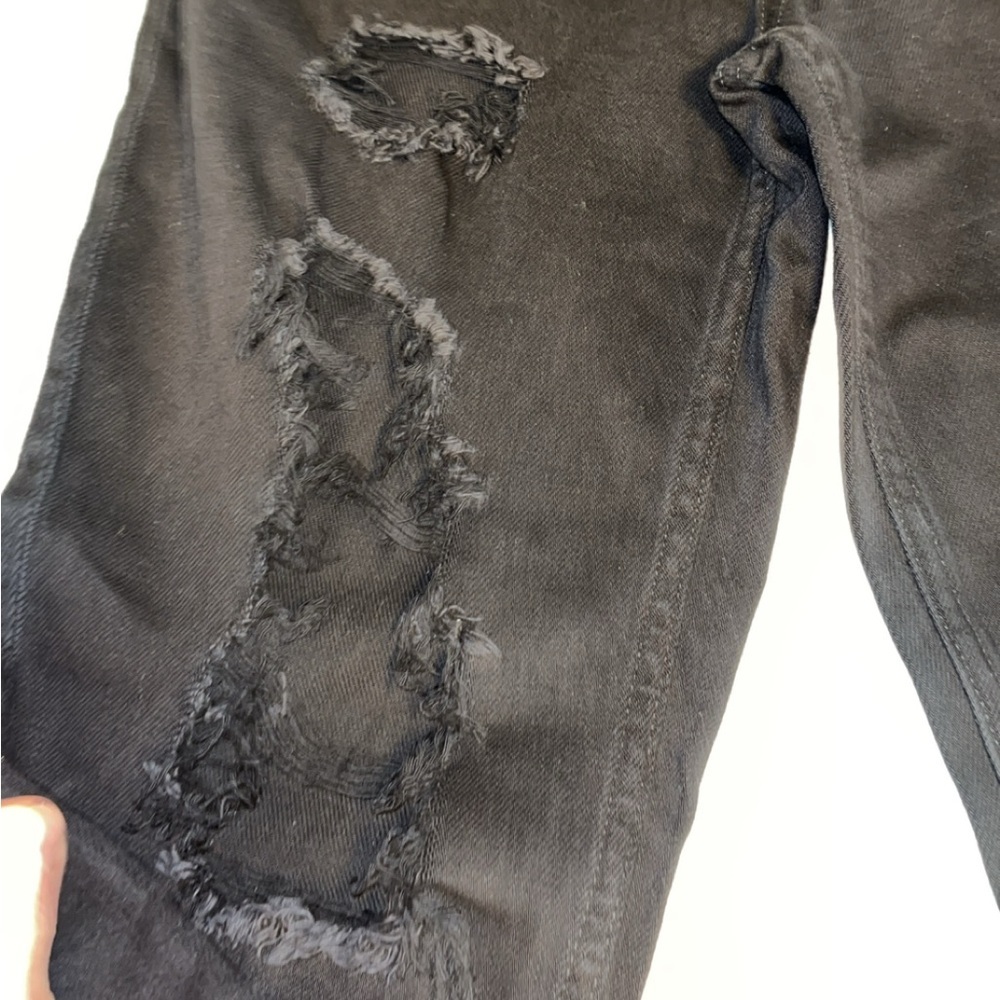 Black Distressed Women's Jeans - Picture 3 of 7